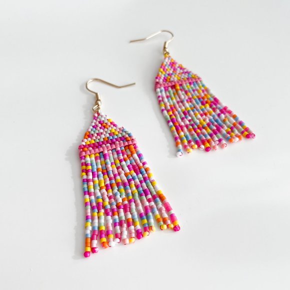 J. Crew Factory Beaded Drop Statement Earrings (Multi Bead) - Picture 2 of 3